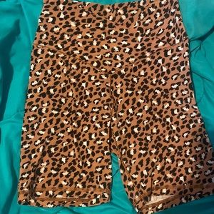Aerie Leopard Crossover bike shorts